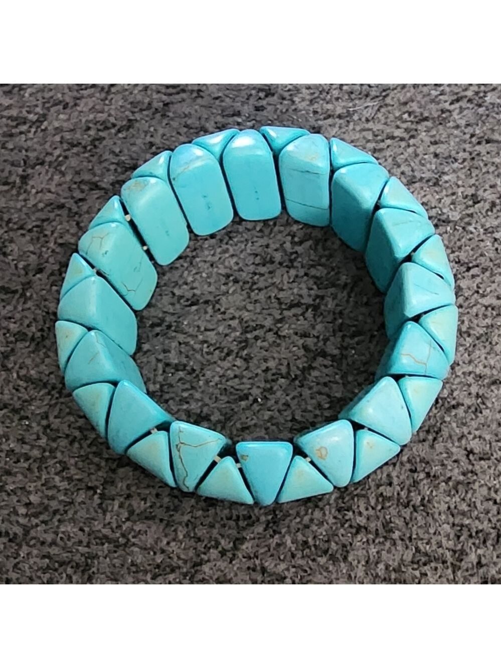 Turquoise Howlite Stone Stretch Bracelet - Picture 3 of 3